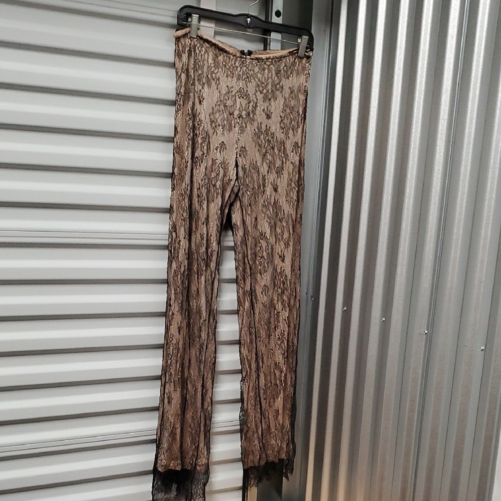 Nwot Elegant Lace Women's Pants With Nude Lining